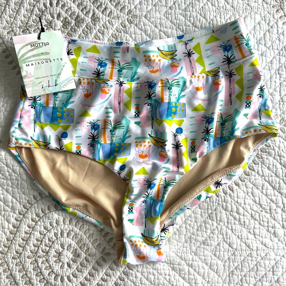 Mott50 x Maisonette Sally King Benedict Joana Swim Bikini Bottom, Women's XS NWT
